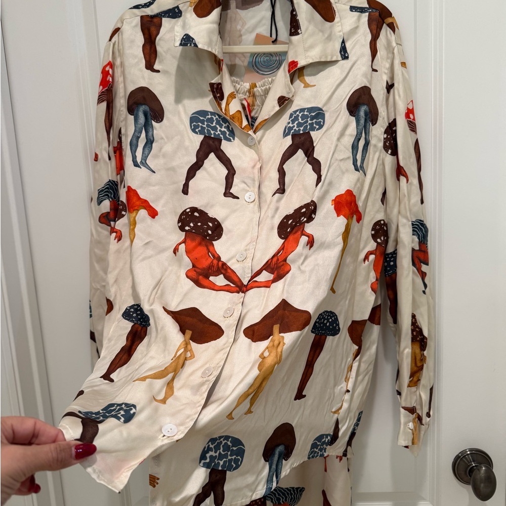 MERSHY Magic Mushroom Print Pajama Set NWT - Picture 10 of 16